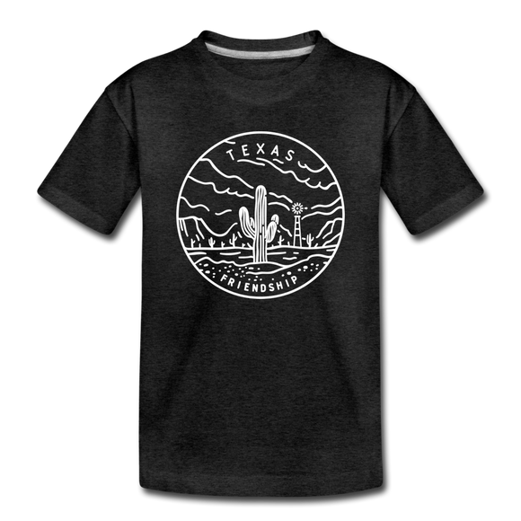 Texas Toddler T-Shirt - State Design Texas Toddler Tee - charcoal gray