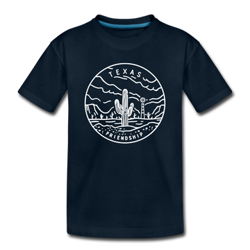 Texas Toddler T-Shirt - State Design Texas Toddler Tee - deep navy
