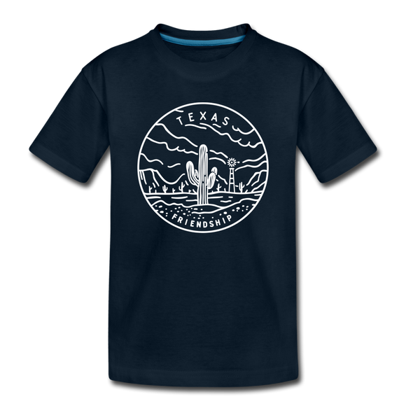 Texas Toddler T-Shirt - State Design Texas Toddler Tee - deep navy