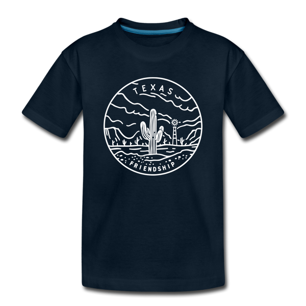 Texas Toddler T-Shirt - State Design Texas Toddler Tee - deep navy