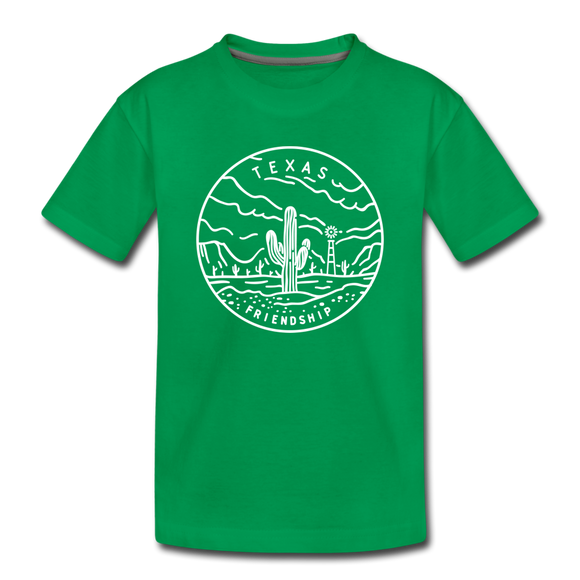 Texas Toddler T-Shirt - State Design Texas Toddler Tee - kelly green