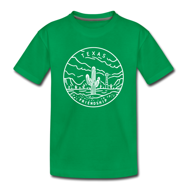 Texas Toddler T-Shirt - State Design Texas Toddler Tee - kelly green