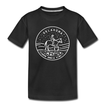 Oklahoma Toddler T-Shirt - State Design Oklahoma Toddler Tee - black