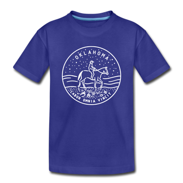 Oklahoma Toddler T-Shirt - State Design Oklahoma Toddler Tee - royal blue