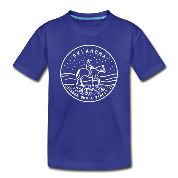 Oklahoma Toddler T-Shirt - State Design Oklahoma Toddler Tee - royal blue