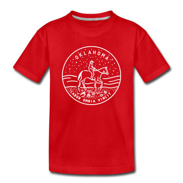 Oklahoma Toddler T-Shirt - State Design Oklahoma Toddler Tee - red