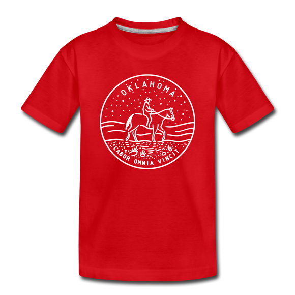 Oklahoma Toddler T-Shirt - State Design Oklahoma Toddler Tee - red