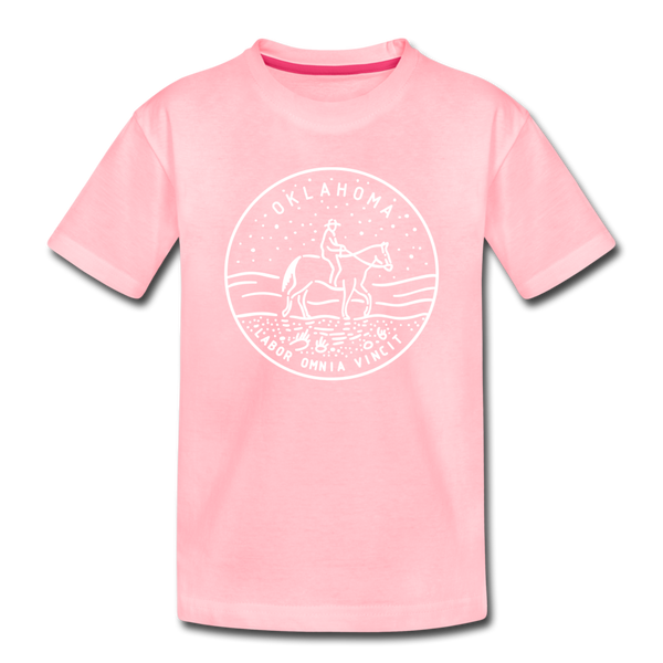 Oklahoma Toddler T-Shirt - State Design Oklahoma Toddler Tee - pink