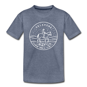 Oklahoma Toddler T-Shirt - State Design Oklahoma Toddler Tee - heather blue