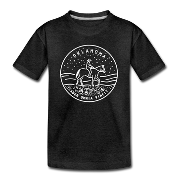 Oklahoma Toddler T-Shirt - State Design Oklahoma Toddler Tee - charcoal gray