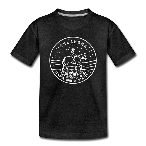 Oklahoma Toddler T-Shirt - State Design Oklahoma Toddler Tee - charcoal gray