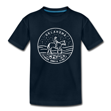 Oklahoma Toddler T-Shirt - State Design Oklahoma Toddler Tee - deep navy