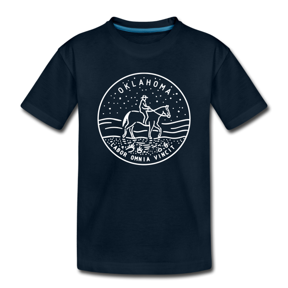 Oklahoma Toddler T-Shirt - State Design Oklahoma Toddler Tee - deep navy