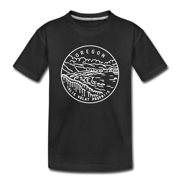Oregon Toddler T-Shirt - State Design Oregon Toddler Tee - black