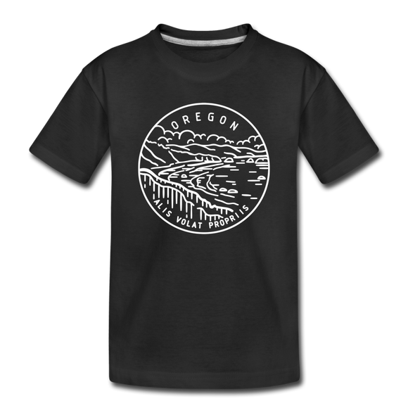 Oregon Toddler T-Shirt - State Design Oregon Toddler Tee - black