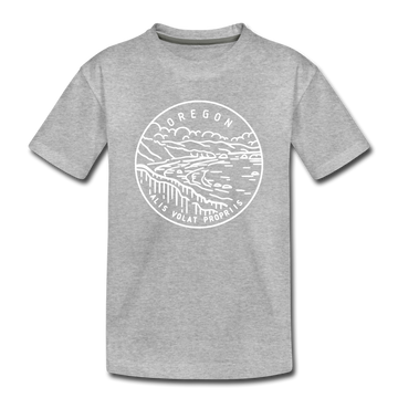 Oregon Toddler T-Shirt - State Design Oregon Toddler Tee - heather gray