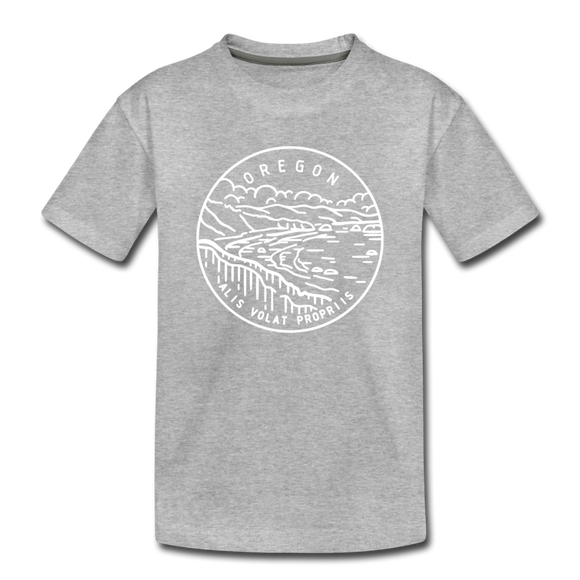 Oregon Toddler T-Shirt - State Design Oregon Toddler Tee - heather gray