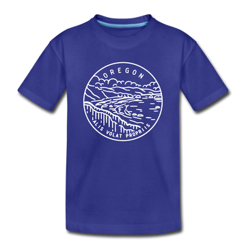 Oregon Toddler T-Shirt - State Design Oregon Toddler Tee - royal blue