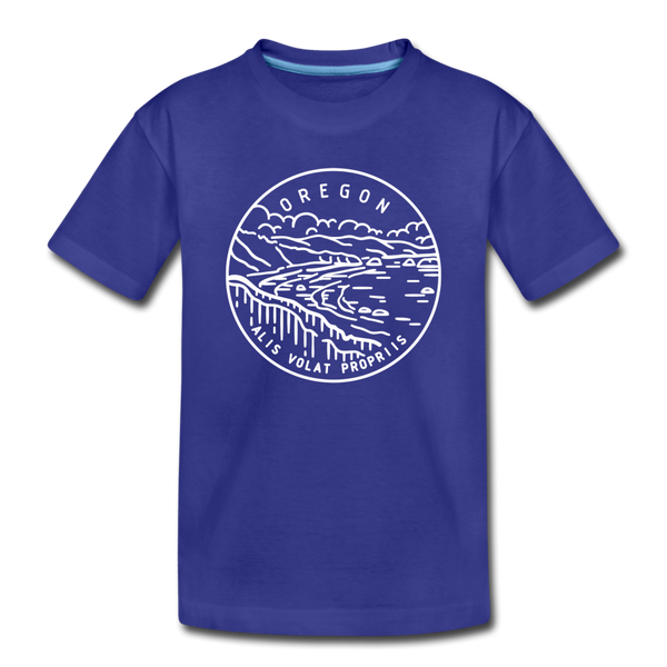 Oregon Toddler T-Shirt - State Design Oregon Toddler Tee - royal blue