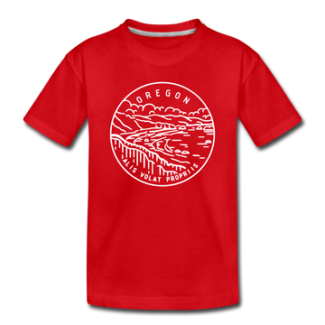 Oregon Toddler T-Shirt - State Design Oregon Toddler Tee - red