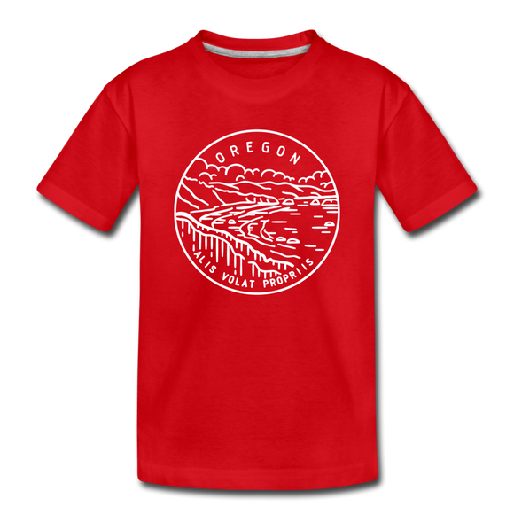 Oregon Toddler T-Shirt - State Design Oregon Toddler Tee - red