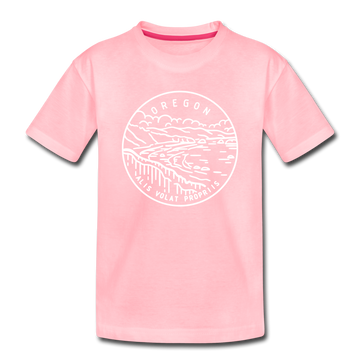 Oregon Toddler T-Shirt - State Design Oregon Toddler Tee - pink