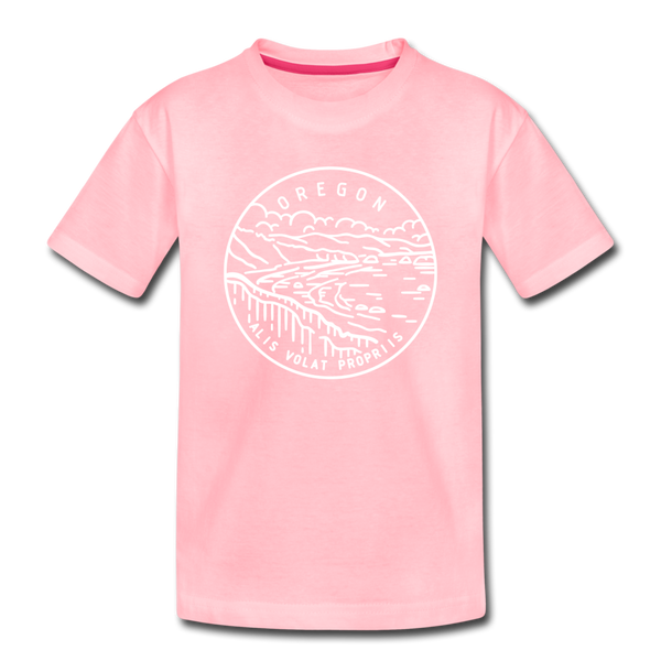 Oregon Toddler T-Shirt - State Design Oregon Toddler Tee - pink