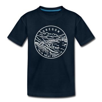 Oregon Toddler T-Shirt - State Design Oregon Toddler Tee - deep navy