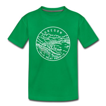 Oregon Toddler T-Shirt - State Design Oregon Toddler Tee - kelly green