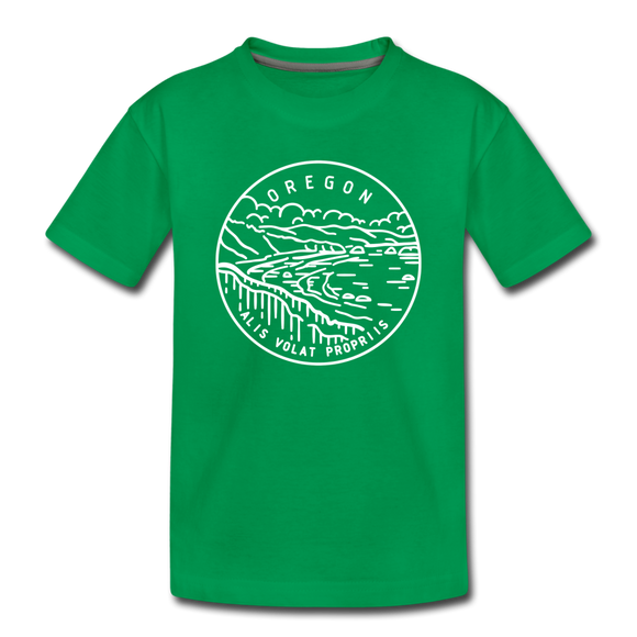 Oregon Toddler T-Shirt - State Design Oregon Toddler Tee - kelly green