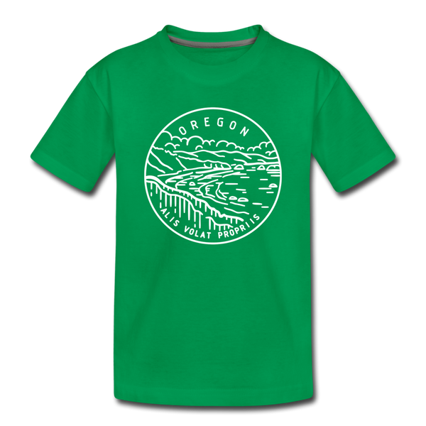 Oregon Toddler T-Shirt - State Design Oregon Toddler Tee - kelly green