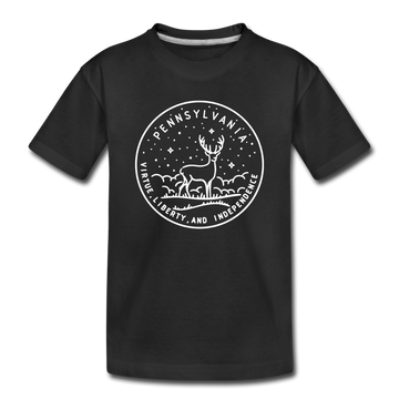 Pennsylvania Toddler T-Shirt - State Design Pennsylvania Toddler Tee - black