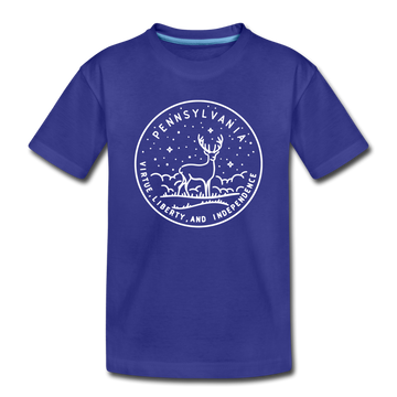 Pennsylvania Toddler T-Shirt - State Design Pennsylvania Toddler Tee - royal blue