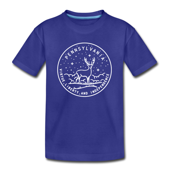 Pennsylvania Toddler T-Shirt - State Design Pennsylvania Toddler Tee - royal blue