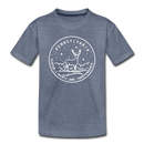Pennsylvania Toddler T-Shirt - State Design Pennsylvania Toddler Tee - heather blue