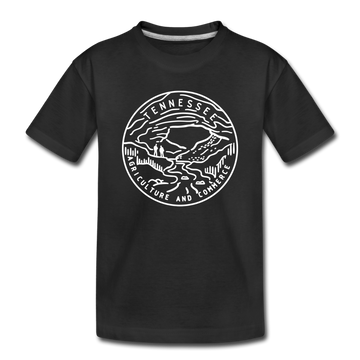 Tennessee Toddler T-Shirt - State Design Tennessee Toddler Tee - black