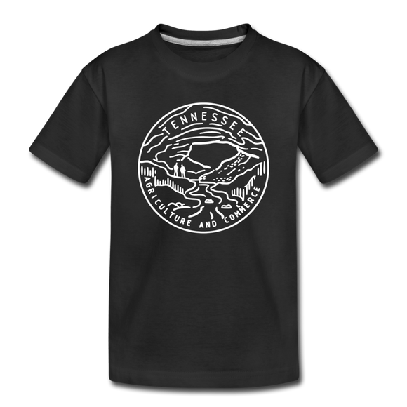 Tennessee Toddler T-Shirt - State Design Tennessee Toddler Tee - black