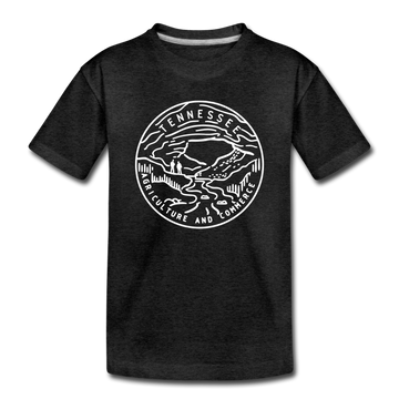 Tennessee Toddler T-Shirt - State Design Tennessee Toddler Tee - charcoal gray
