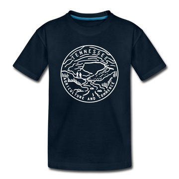 Tennessee Toddler T-Shirt - State Design Tennessee Toddler Tee - deep navy