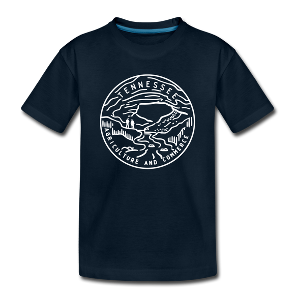 Tennessee Toddler T-Shirt - State Design Tennessee Toddler Tee - deep navy