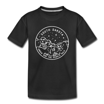 South Dakota Toddler T-Shirt - State Design South Dakota Toddler Tee - black