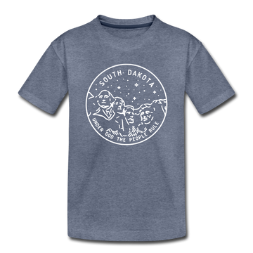 South Dakota Toddler T-Shirt - State Design South Dakota Toddler Tee - heather blue