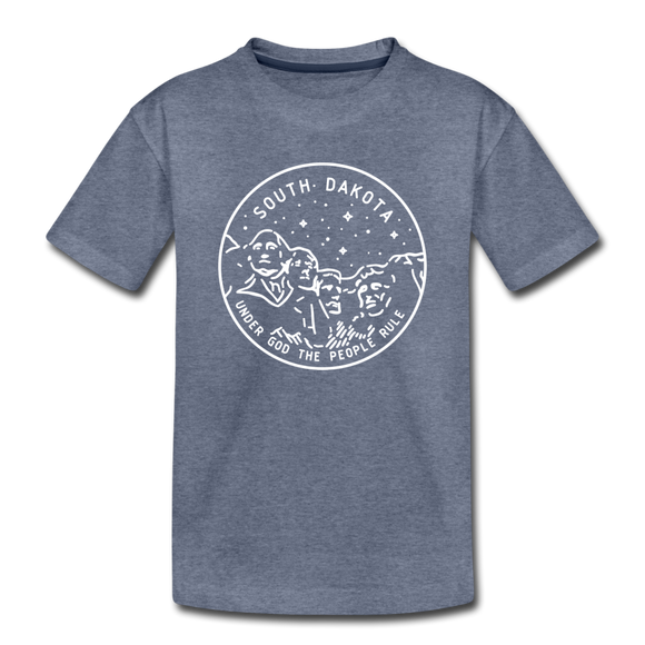 South Dakota Toddler T-Shirt - State Design South Dakota Toddler Tee - heather blue