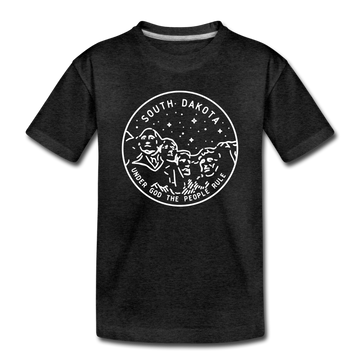 South Dakota Toddler T-Shirt - State Design South Dakota Toddler Tee - charcoal gray