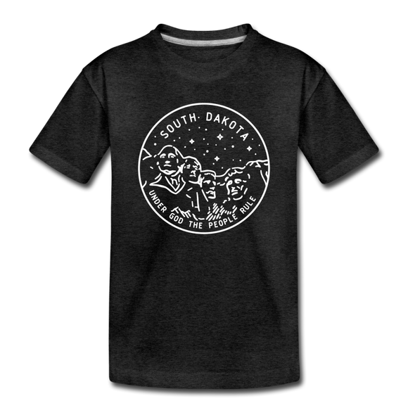 South Dakota Toddler T-Shirt - State Design South Dakota Toddler Tee - charcoal gray