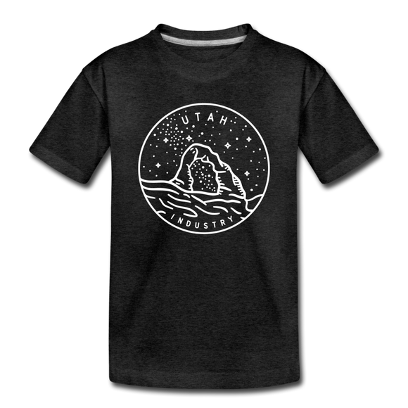 Utah Toddler T-Shirt - State Design Utah Toddler Tee - charcoal gray