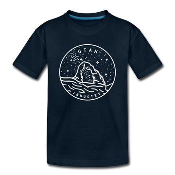 Utah Toddler T-Shirt - State Design Utah Toddler Tee - deep navy