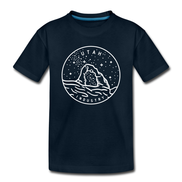 Utah Toddler T-Shirt - State Design Utah Toddler Tee - deep navy