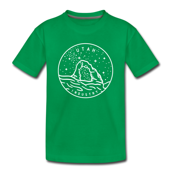 Utah Toddler T-Shirt - State Design Utah Toddler Tee - kelly green