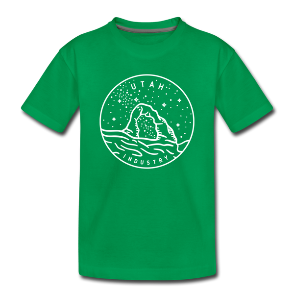Utah Toddler T-Shirt - State Design Utah Toddler Tee - kelly green